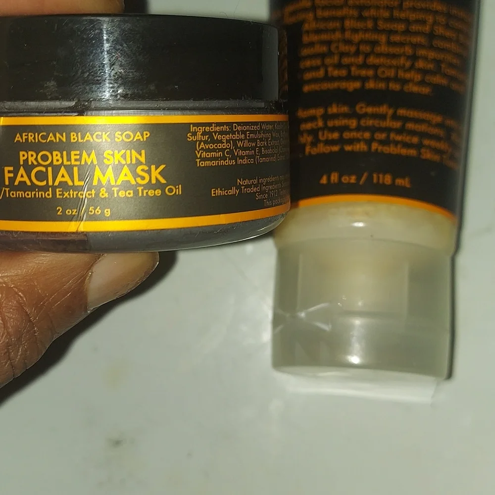 Brand new African black soap problem skin facial wash & scrub, and a Mask